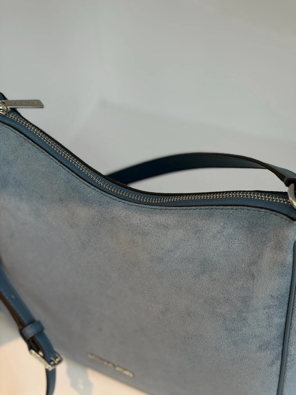 Michael Kors Blue Denim Suede Crossbody Bag